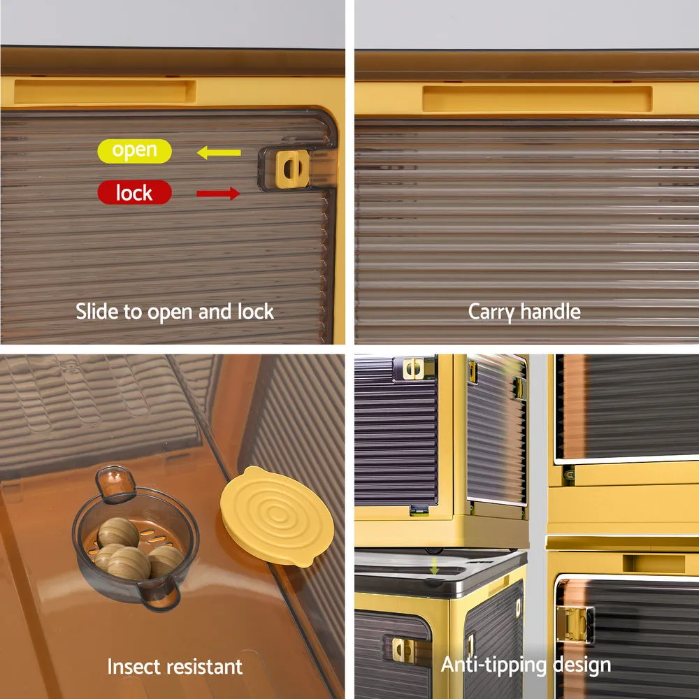 115L Transparent Foldable Stackable Storage Container Artiss
