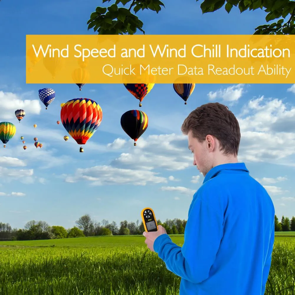 2-In-1 Digital Anemometer & Thermometer - Air Velocity (Wind) And Temperature Meter