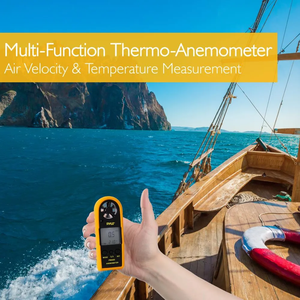 2-In-1 Digital Anemometer & Thermometer - Air Velocity (Wind) And Temperature Meter