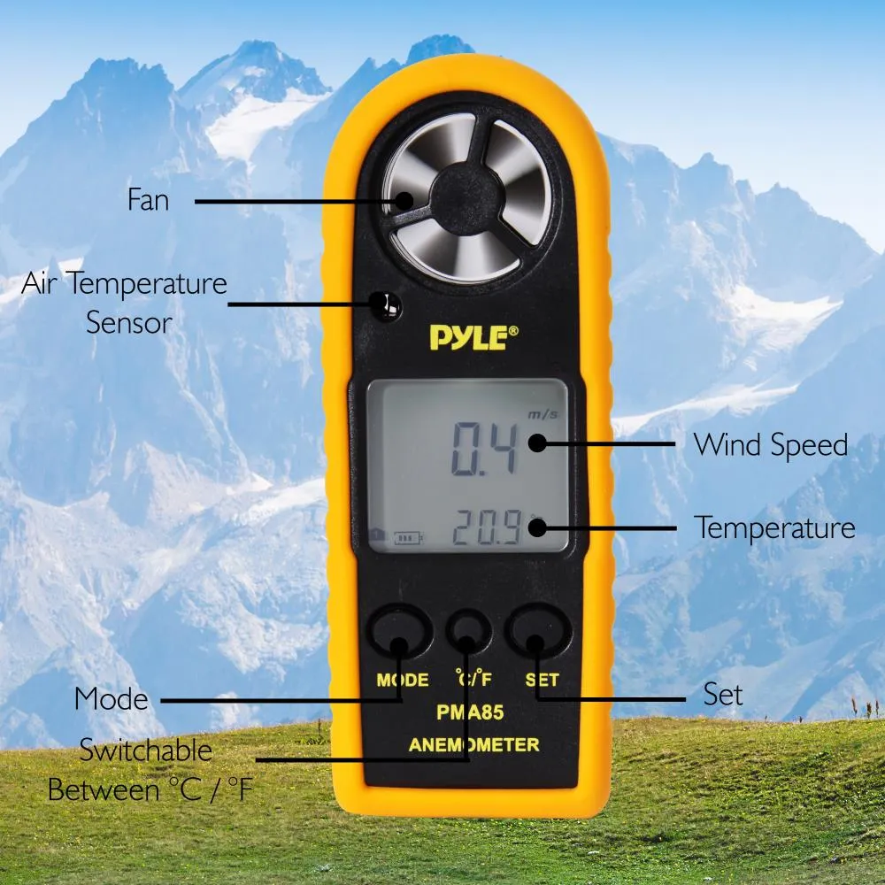2-In-1 Digital Anemometer & Thermometer - Air Velocity (Wind) And Temperature Meter