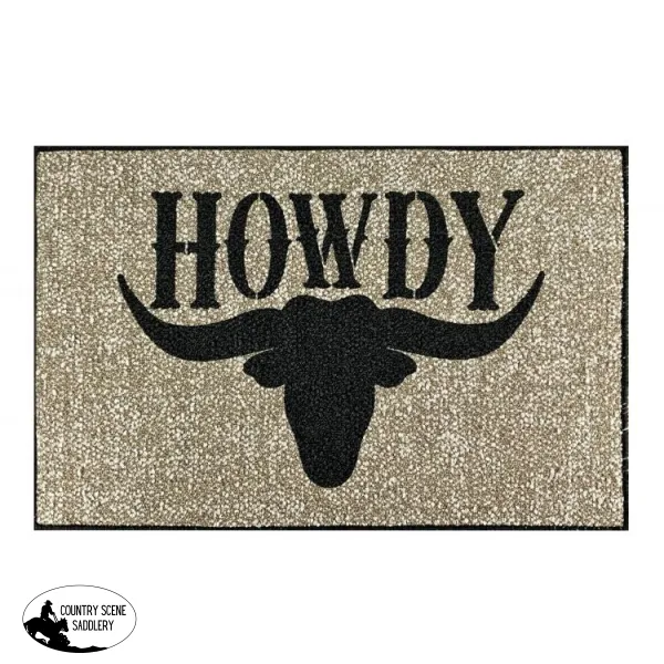 27" x 18" Howdy Steer Welcome mat.