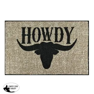 27" x 18" Howdy Steer Welcome mat.