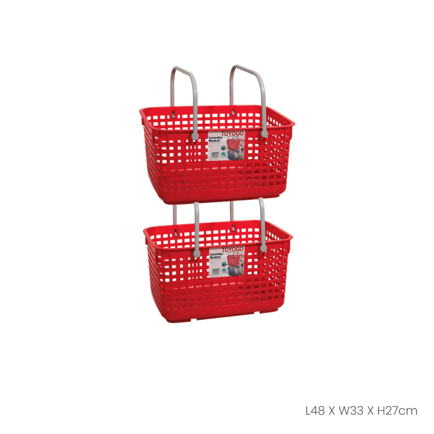 (2PC/PKT) STACKABLE BASKET W/WHEEL (9698-2)