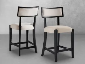 Avery Wood-Back Upholstered Counter Stool (2pk)