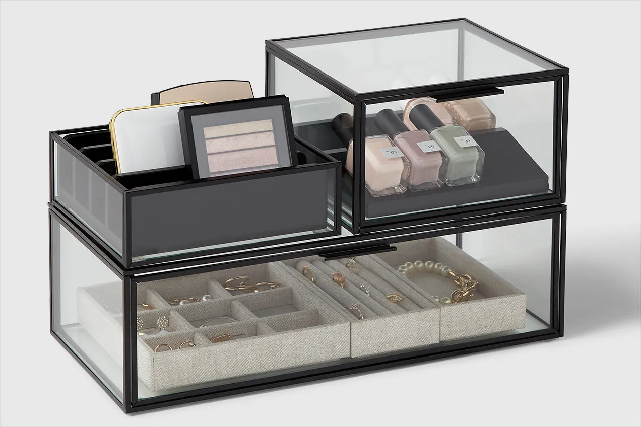 Bamboo Skincare & Cosmetic Organizing Insert – Black