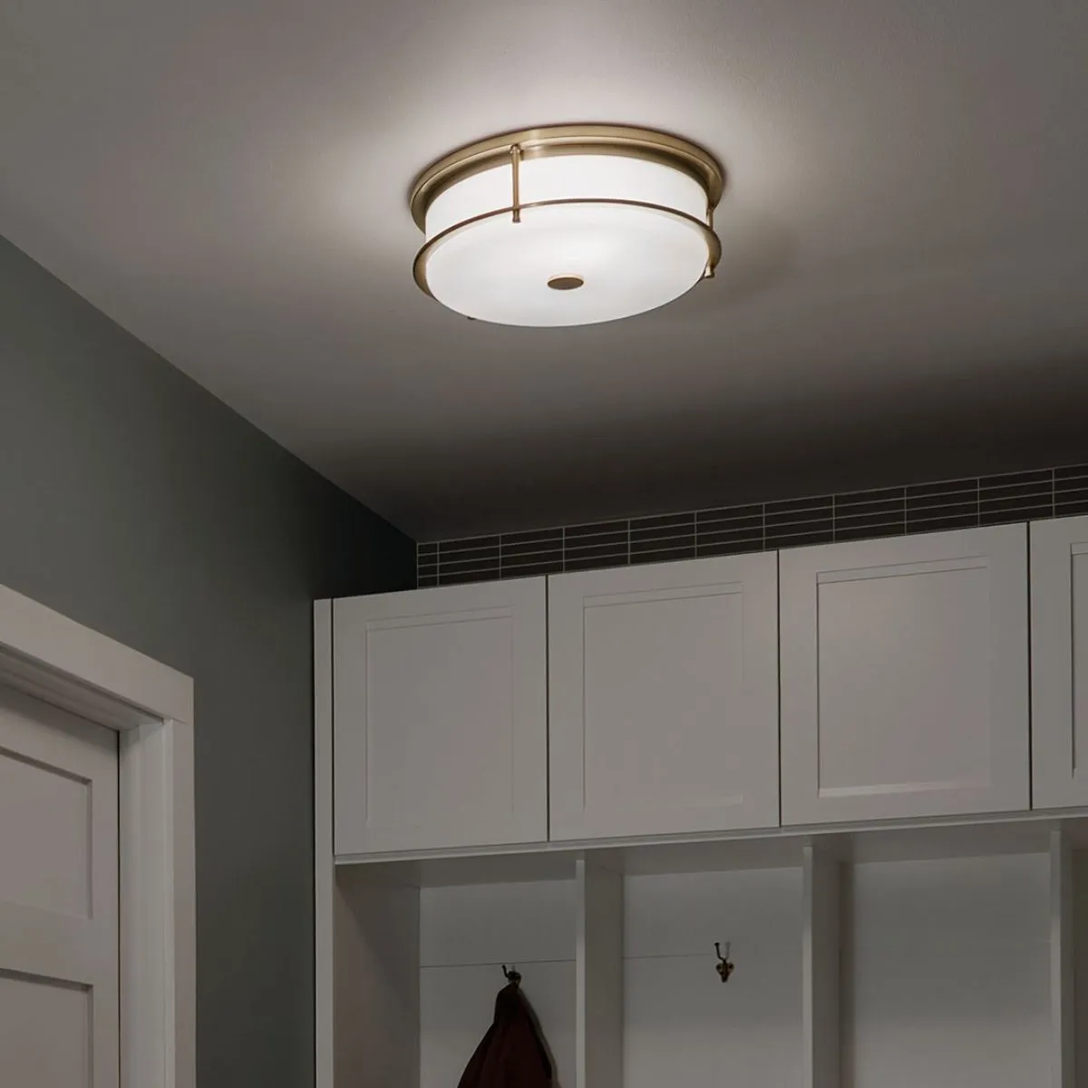 Brit 18 in. 4 Lights Flush Mount Light Champagne Bronze Finish