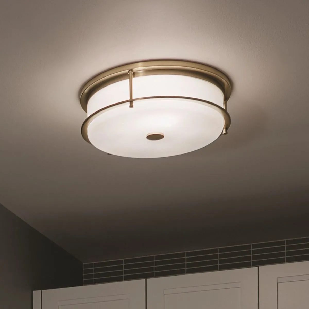 Brit 18 in. 4 Lights Flush Mount Light Champagne Bronze Finish