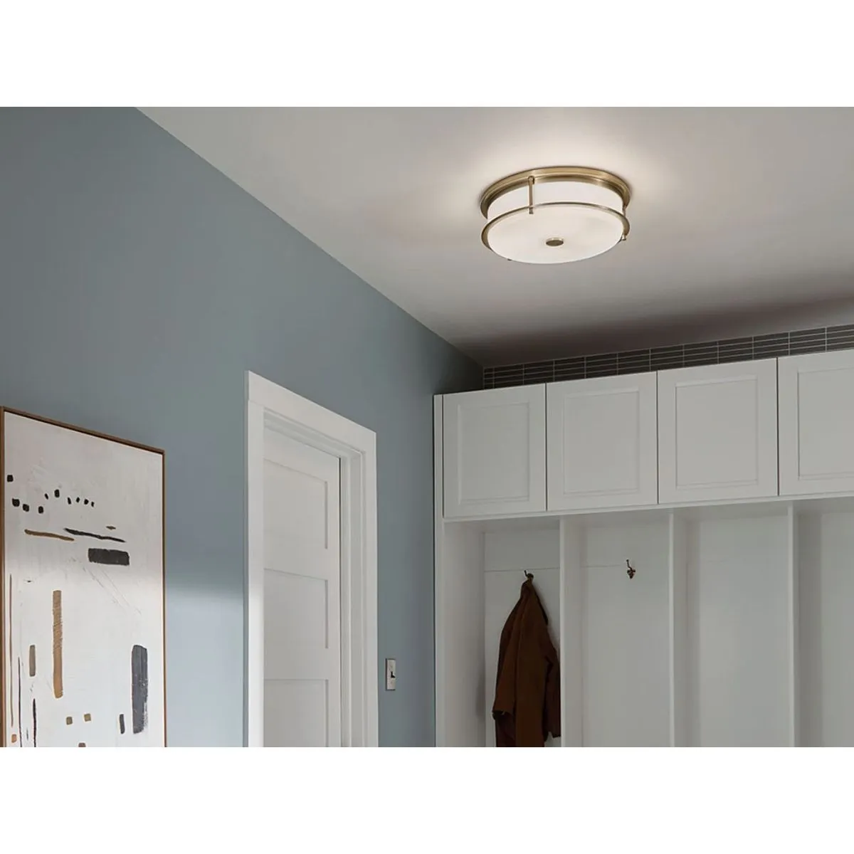 Brit 18 in. 4 Lights Flush Mount Light Champagne Bronze Finish