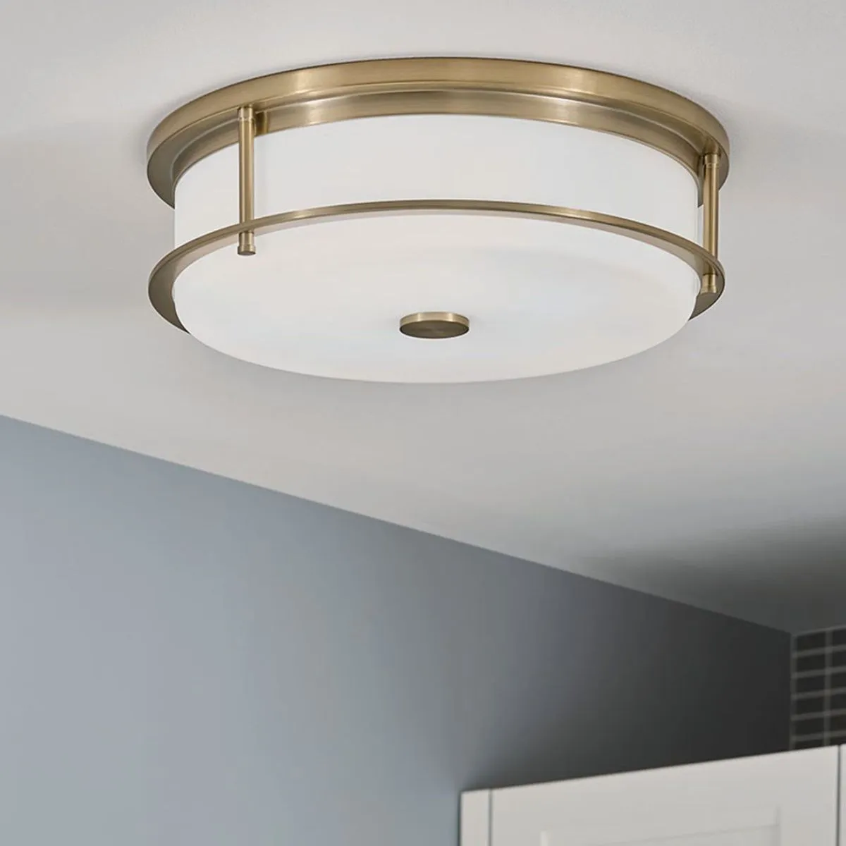 Brit 18 in. 4 Lights Flush Mount Light Champagne Bronze Finish