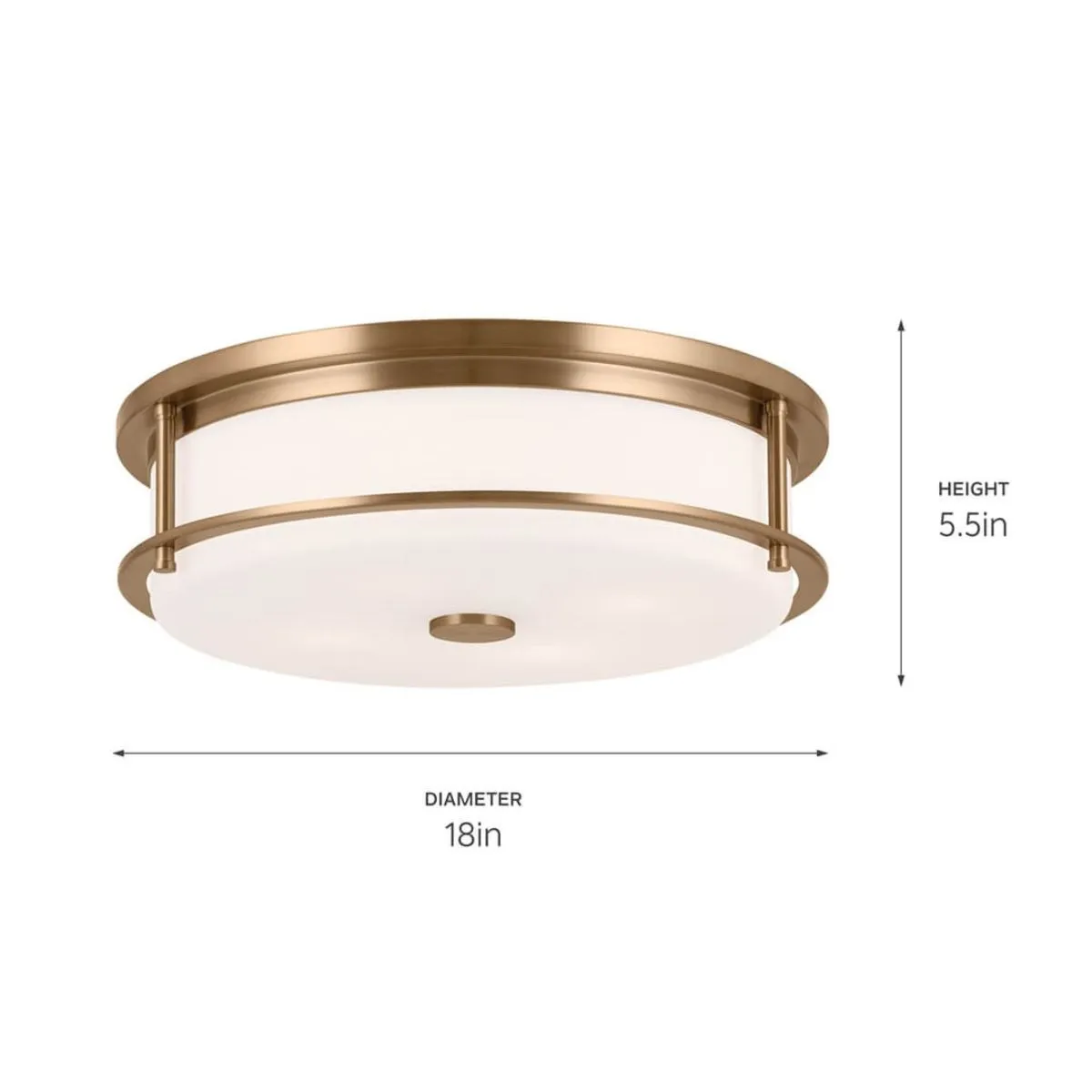 Brit 18 in. 4 Lights Flush Mount Light Champagne Bronze Finish