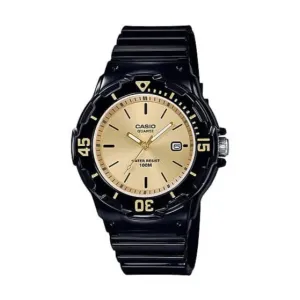 Casio Ladies Black and Gold Analogue LRW200H-9E/LRW-200H-9EV