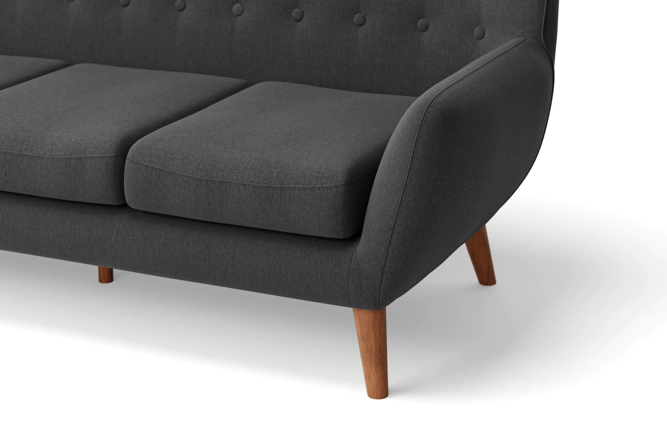 Casoria Armchair Dark Grey Linen Fabric