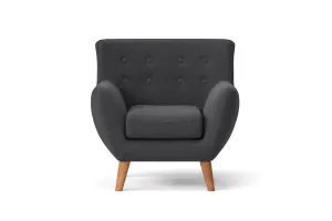 Casoria Armchair Dark Grey Linen Fabric