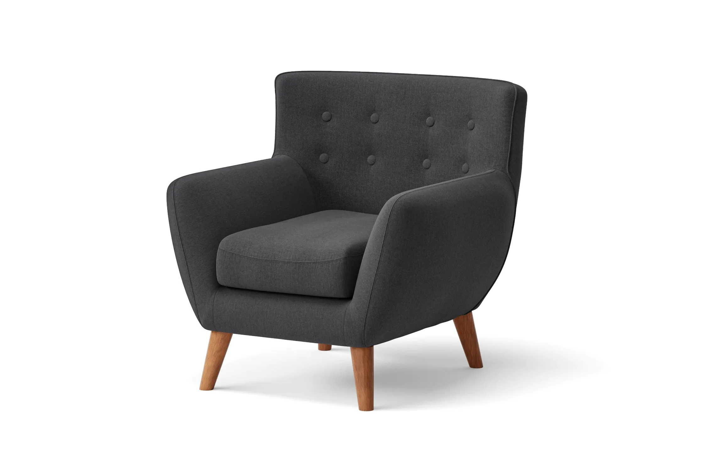 Casoria Armchair Dark Grey Linen Fabric