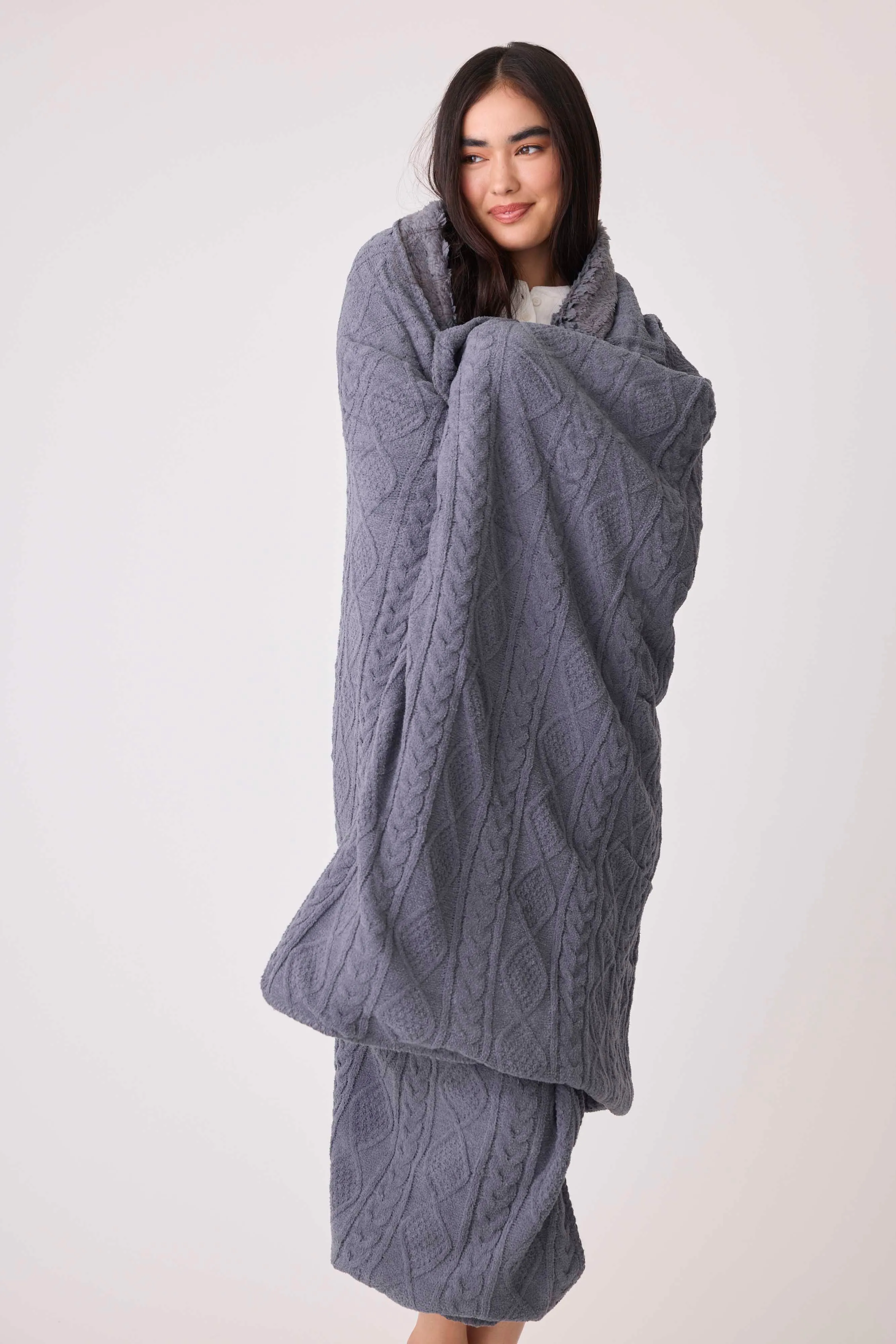 Chenille Cozy Cable Blanket