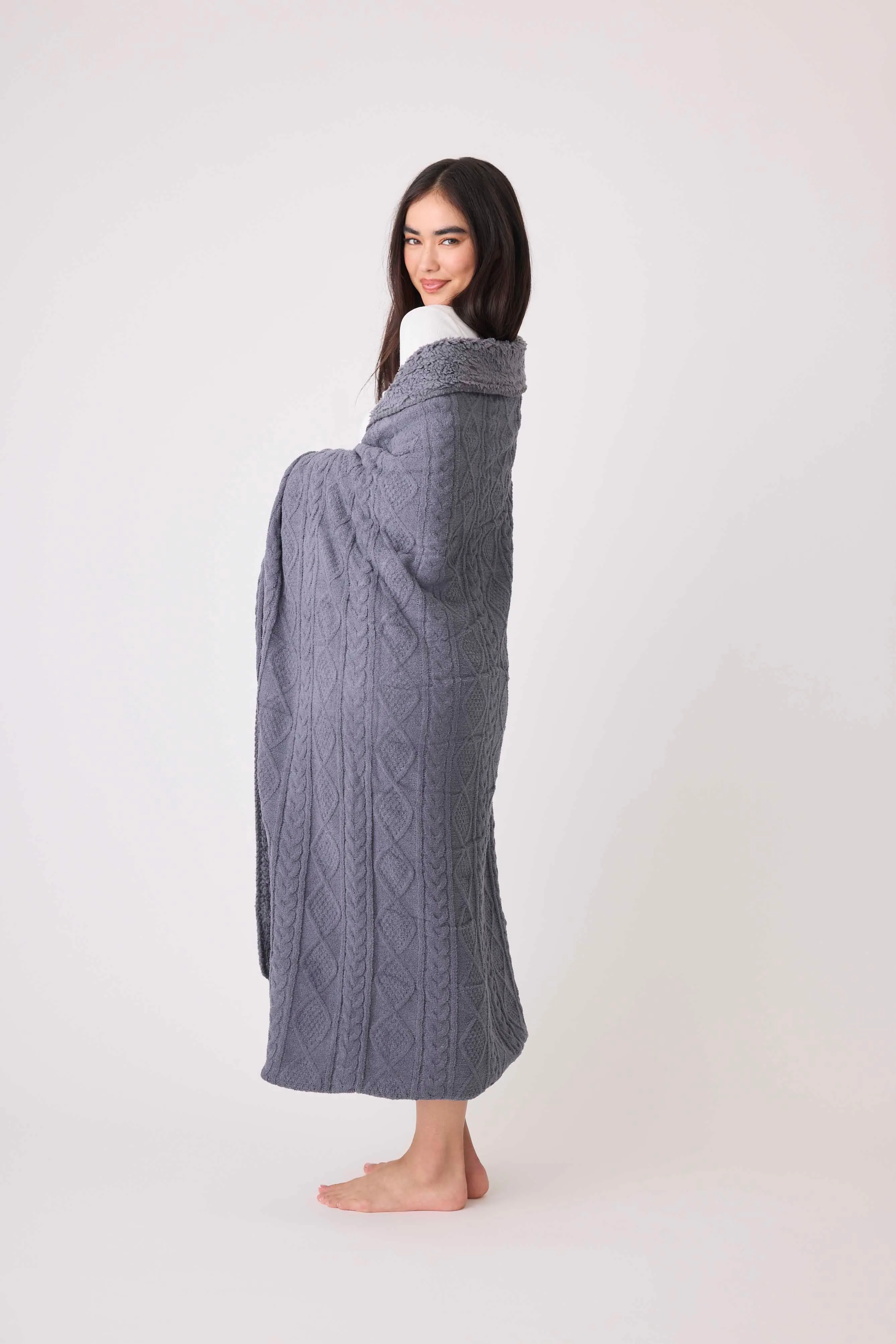 Chenille Cozy Cable Blanket