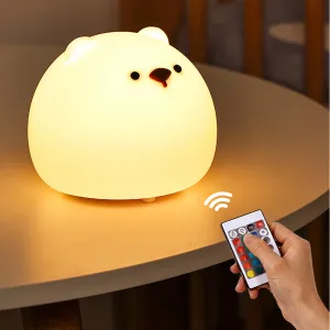 Child Led Night Silicone Light, USB Rechargeable Touch Sensor Colorful Lamp For Kids, Bedroom Bedside Touch Animal Bear Lantern Table Lamps Children's Silicone Lamp USB Rechargeable Touch Sensor Color