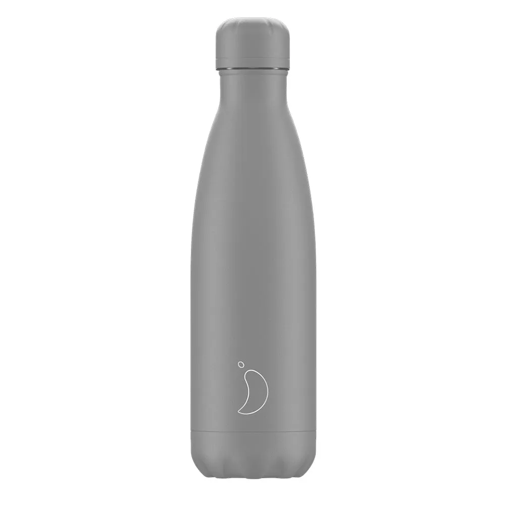 Chillys 500ml Water Bottle Monochrome All Grey