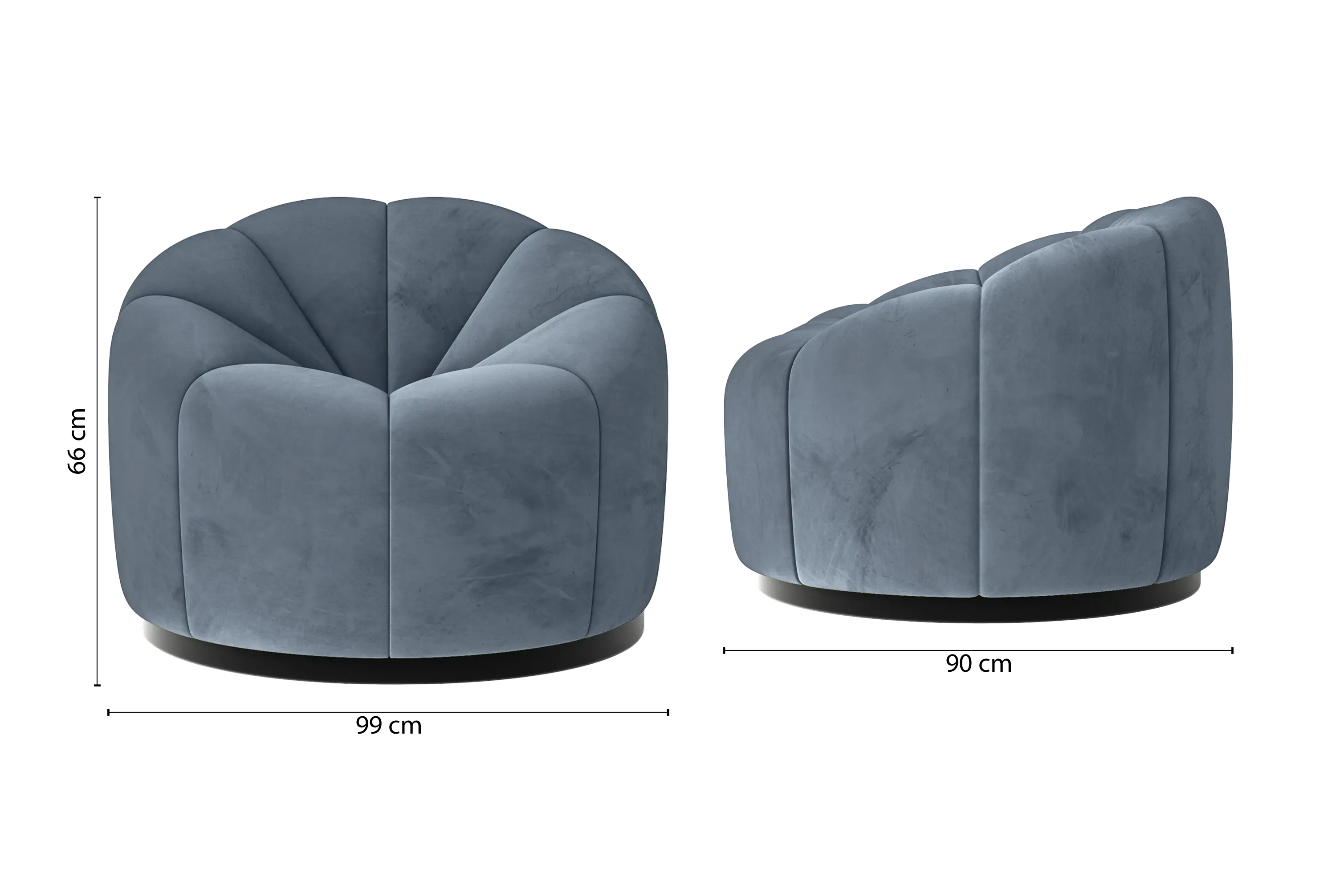 Columbia Armchair Baby Blue Velvet