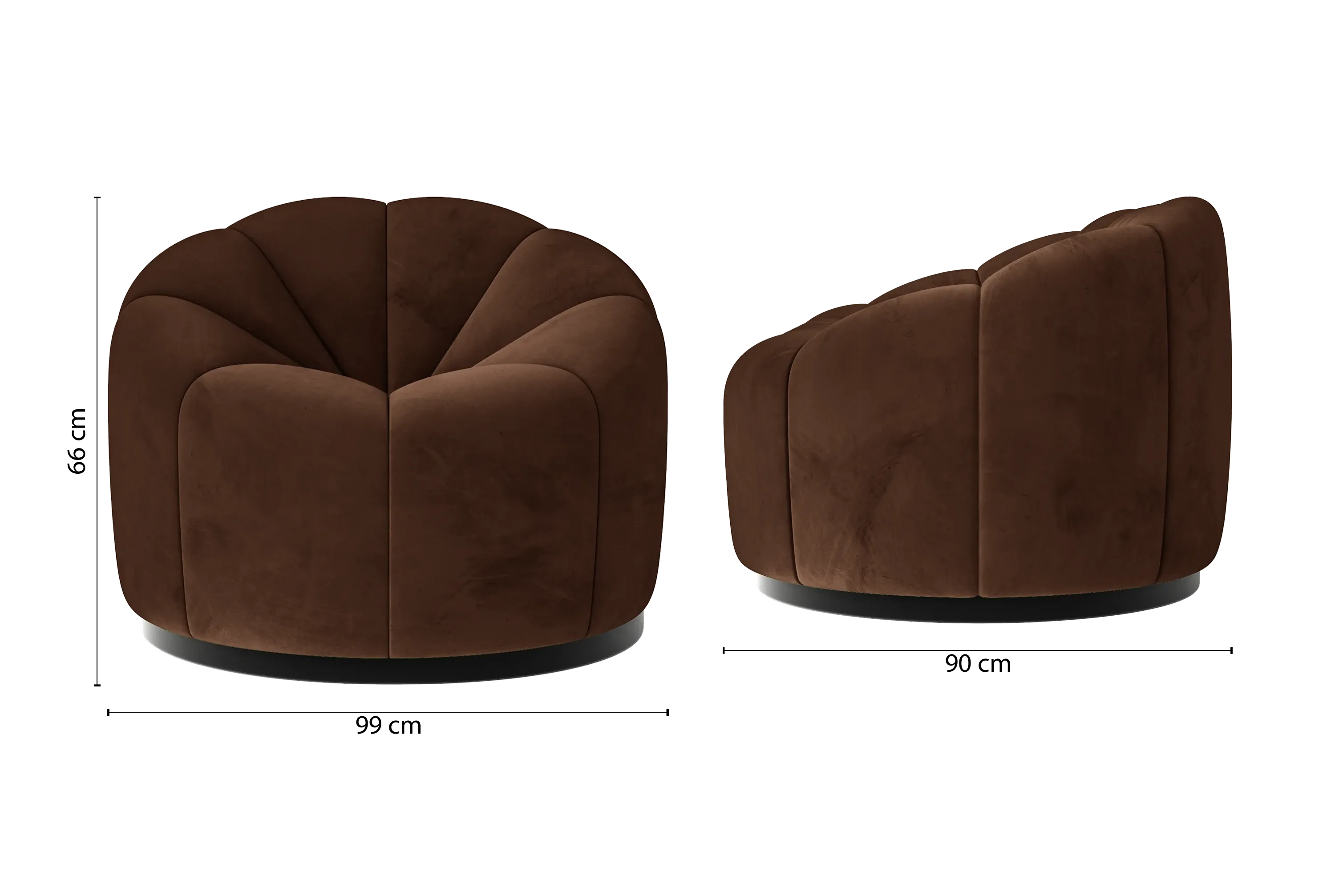 Columbia Armchair Coffee Brown Velvet
