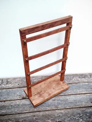 Earring Card Jewelry Free-Standing Display Stand, 2-Sided Wooden - The Spartan II