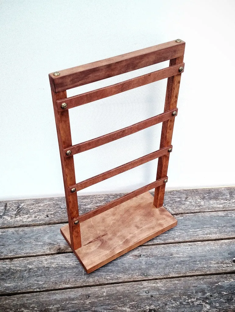 Earring Card Jewelry Free-Standing Display Stand, 2-Sided Wooden - The Spartan II