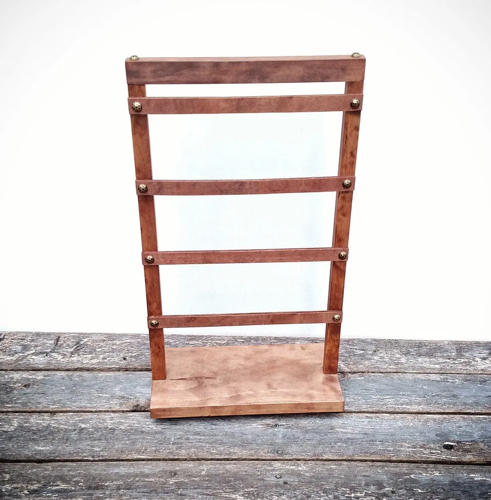 Earring Card Jewelry Free-Standing Display Stand, 2-Sided Wooden - The Spartan II