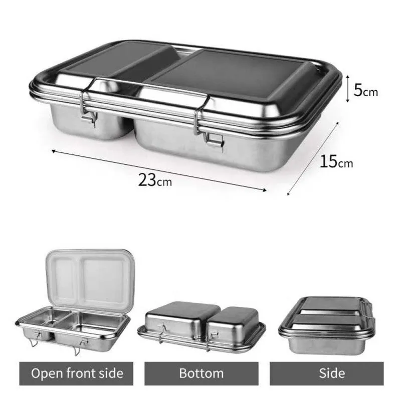 Ecococoon Stainless Steel Leakproof Bento Box - 2 compartment - Pink Rose
