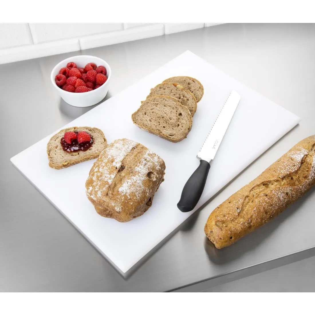 F157 Hygiplas Anti Microbial High Density White Chopping Board