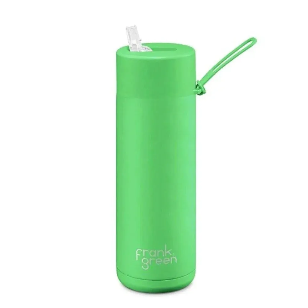Frank Green Ceramic 20oz Straw Bottle - Neon Green
