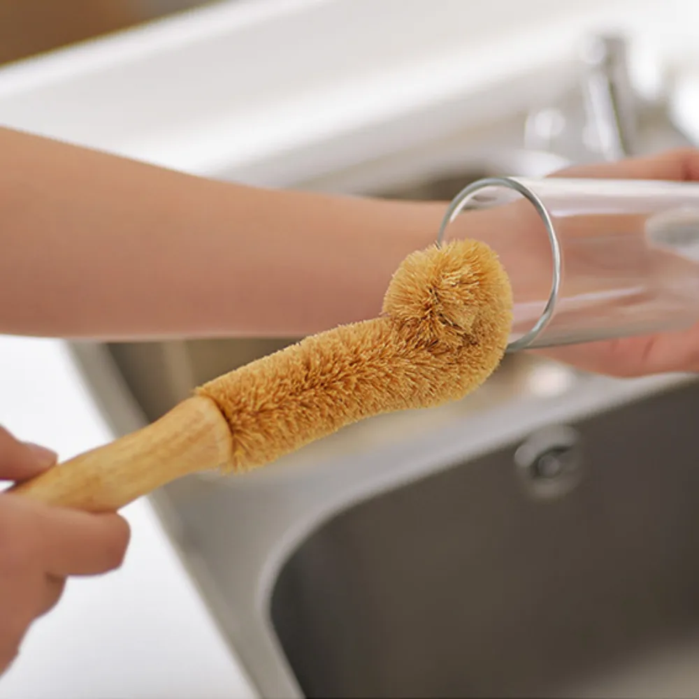 Japanese Imported Coconut Bristle Brush with Long Handle