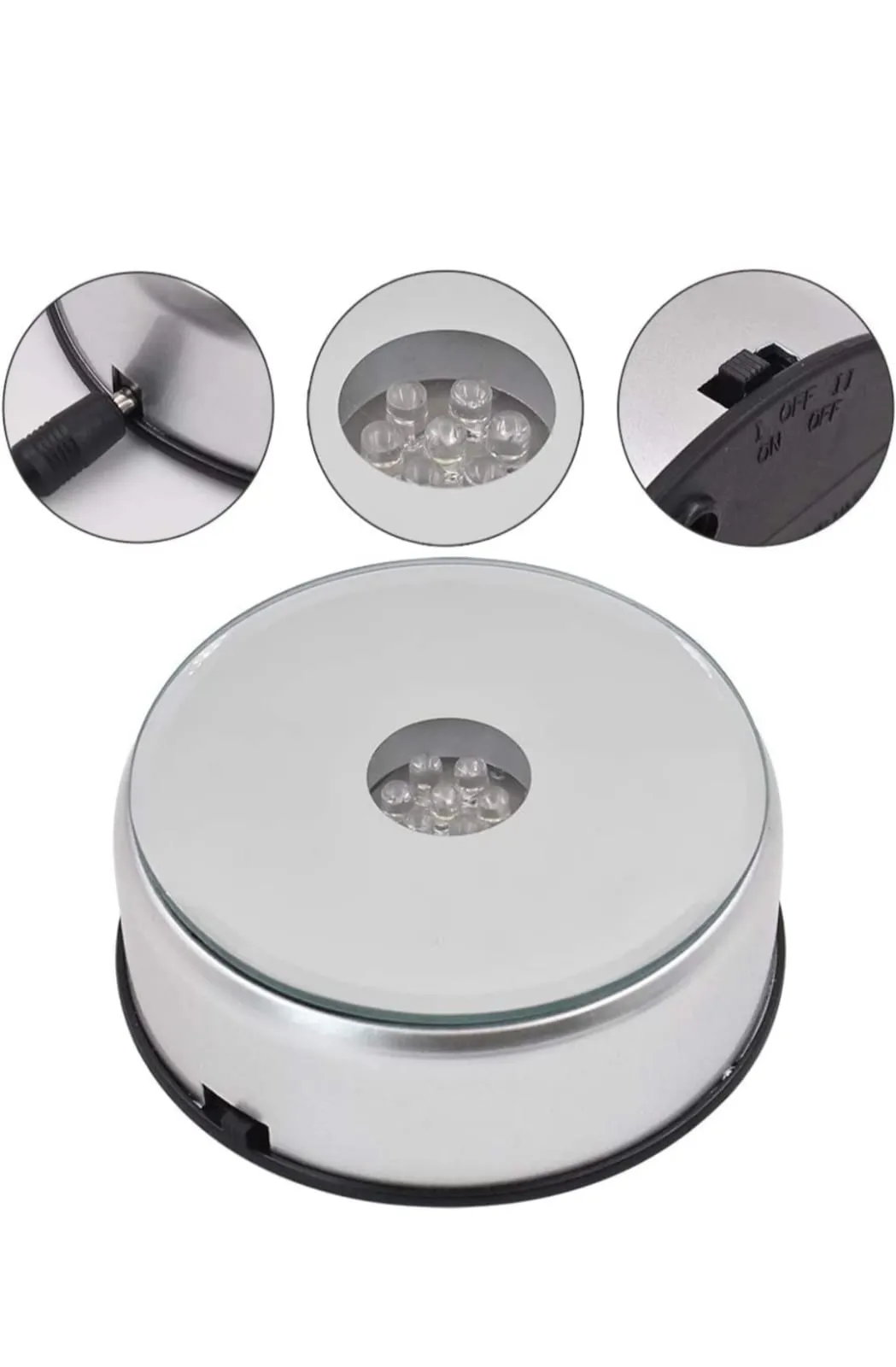 LED Rotating Base Light - Color Changing - Round Shape - 3.9 x 0.79 inches