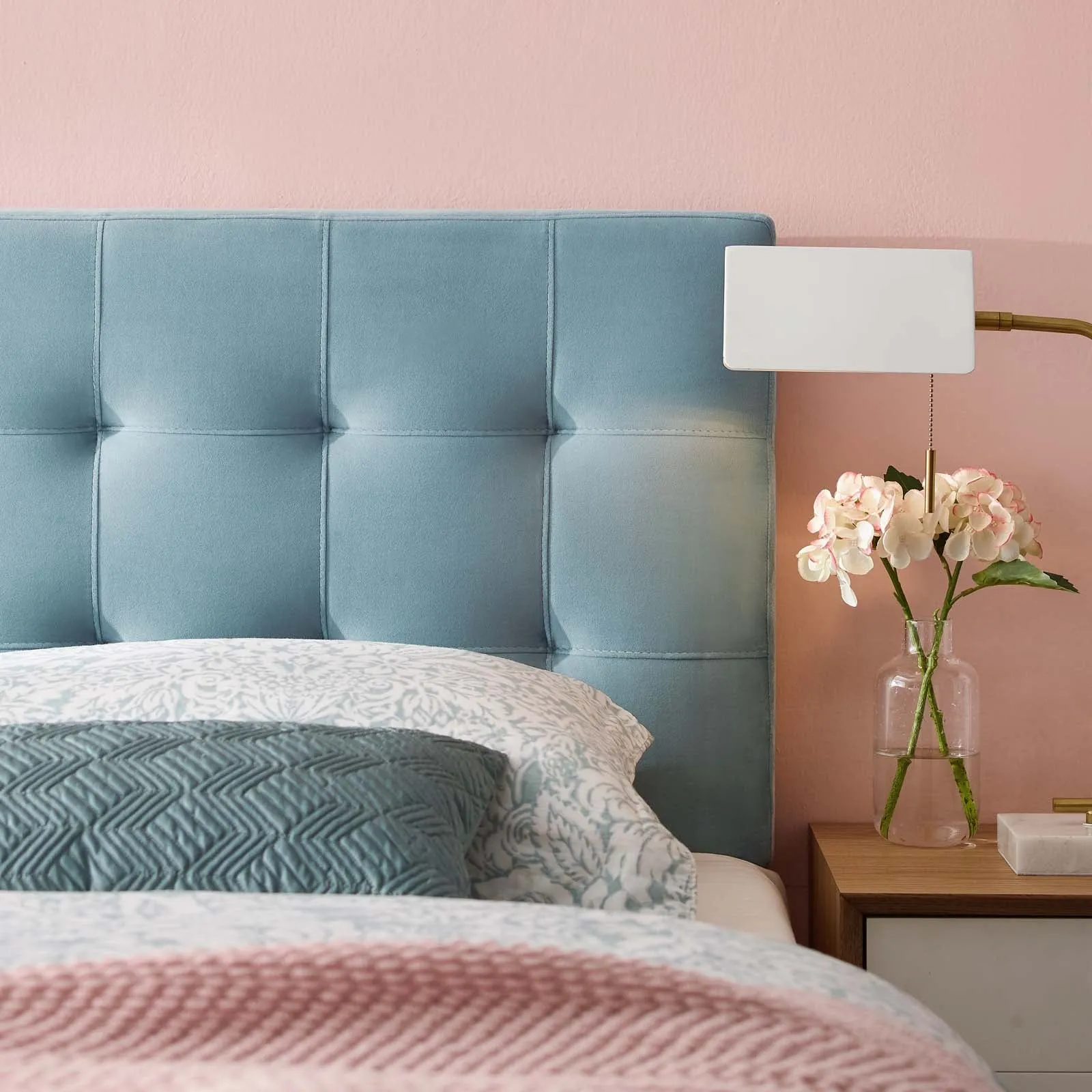 Lily  Biscuit Tufted Performance Velvet Headboard