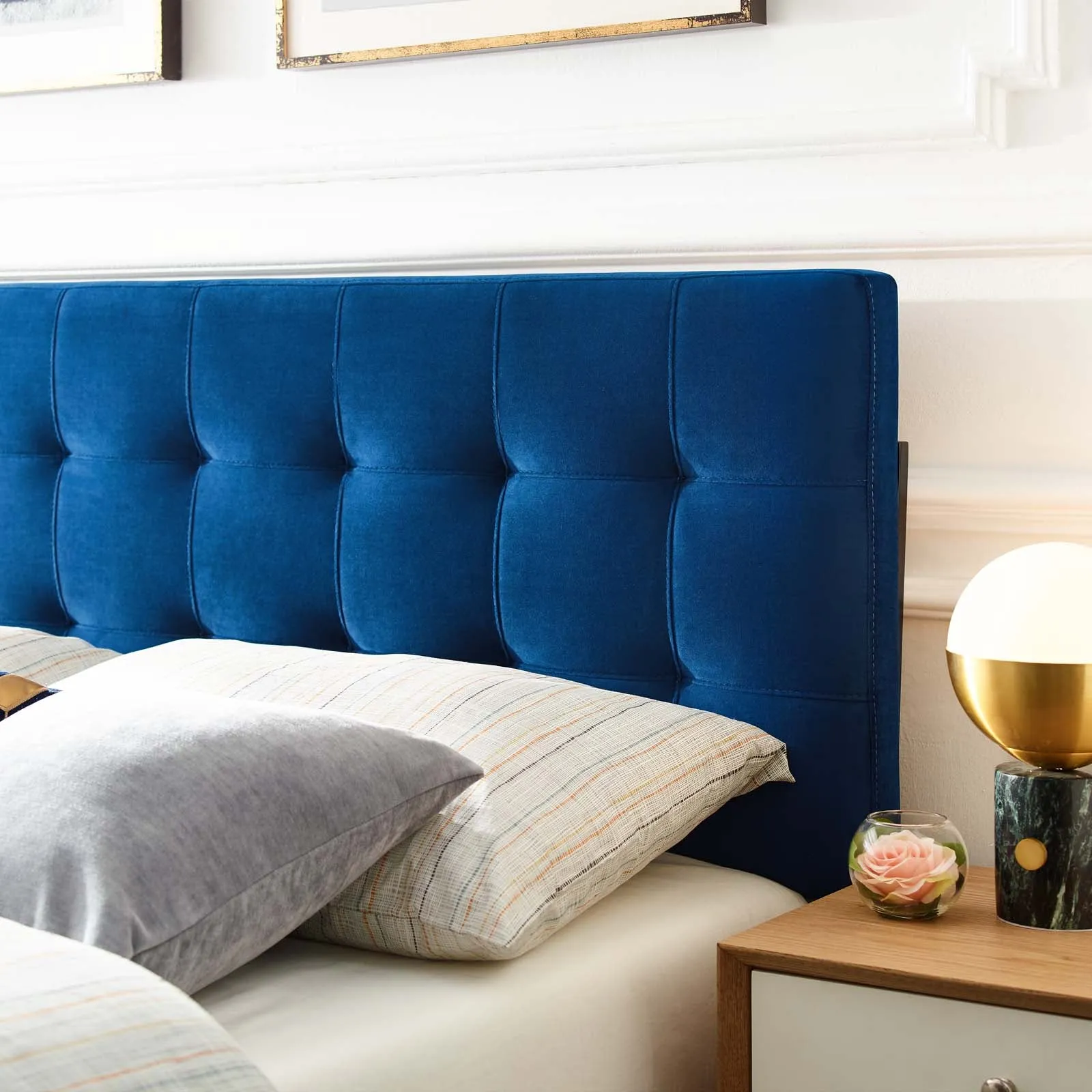 Lily  Biscuit Tufted Performance Velvet Headboard