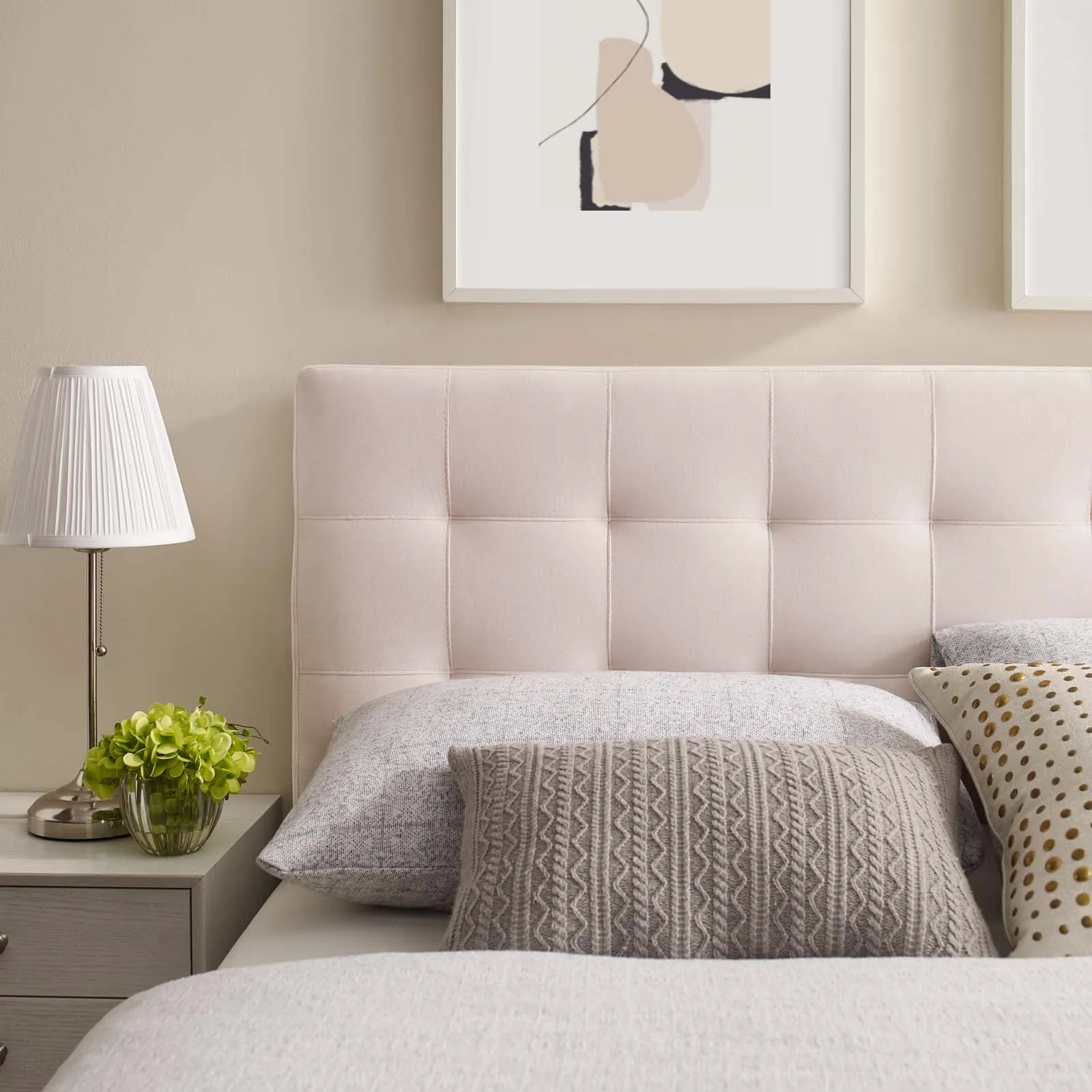 Lily  Biscuit Tufted Performance Velvet Headboard