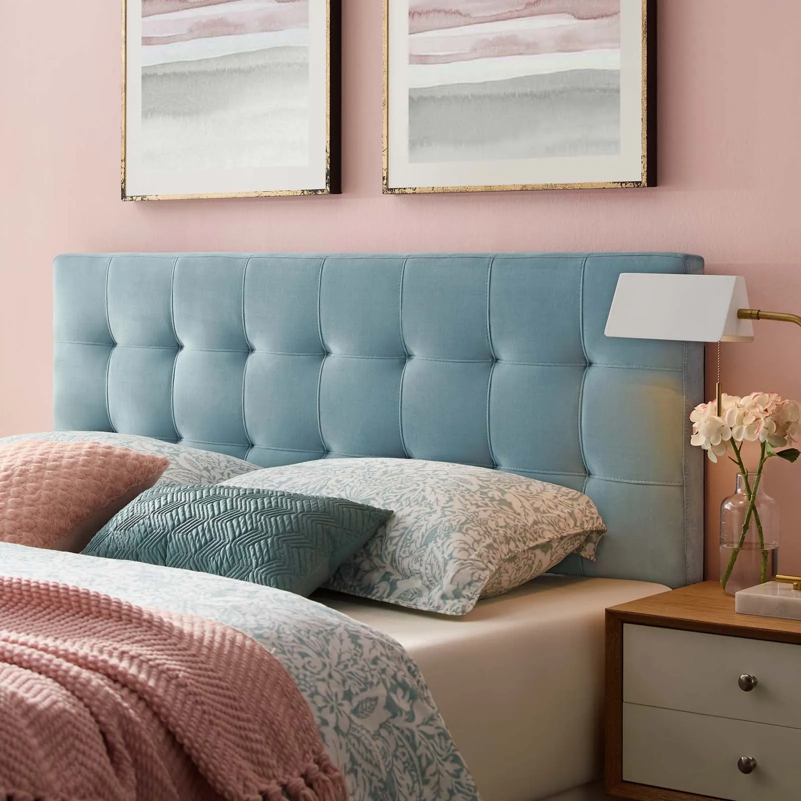 Lily  Biscuit Tufted Performance Velvet Headboard