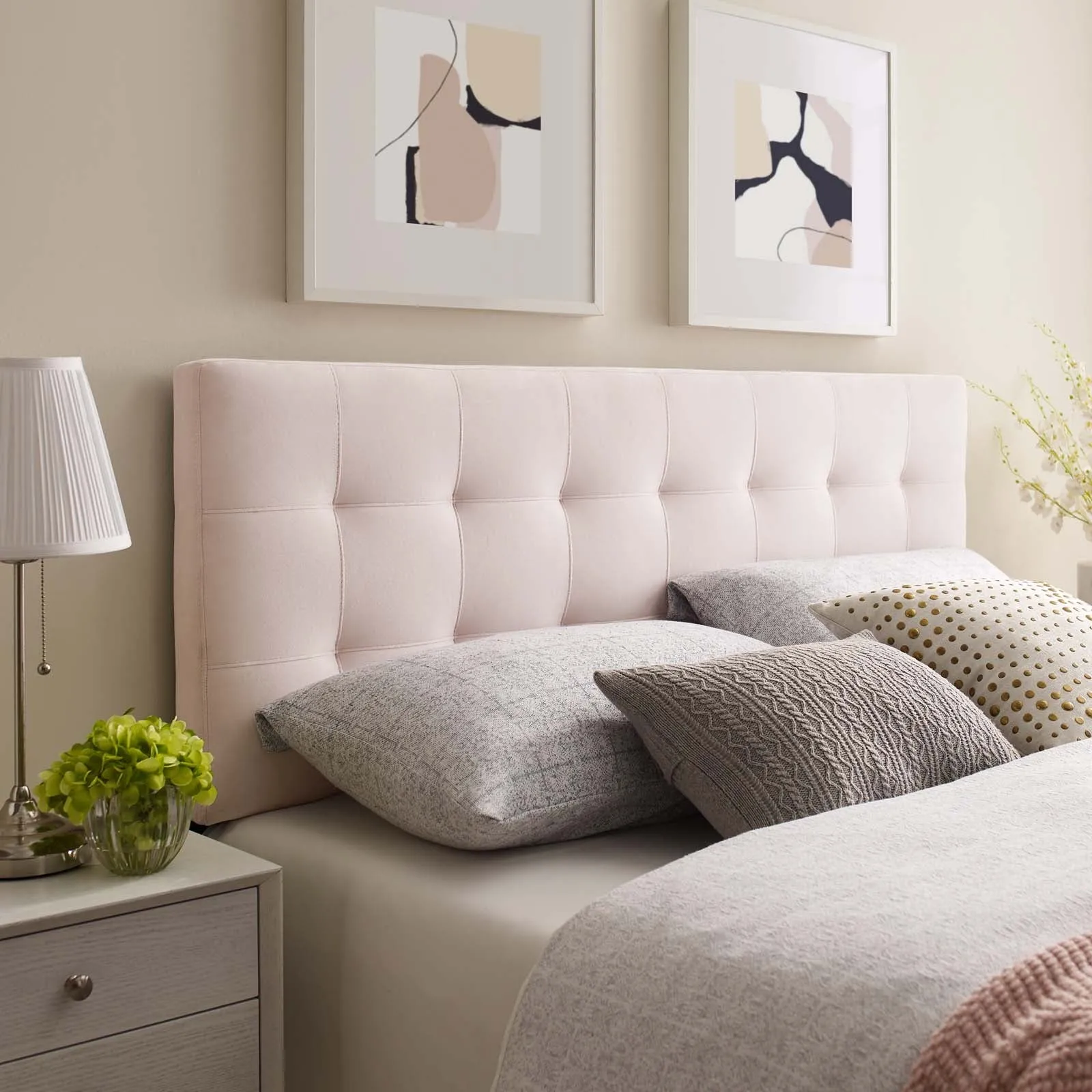Lily  Biscuit Tufted Performance Velvet Headboard