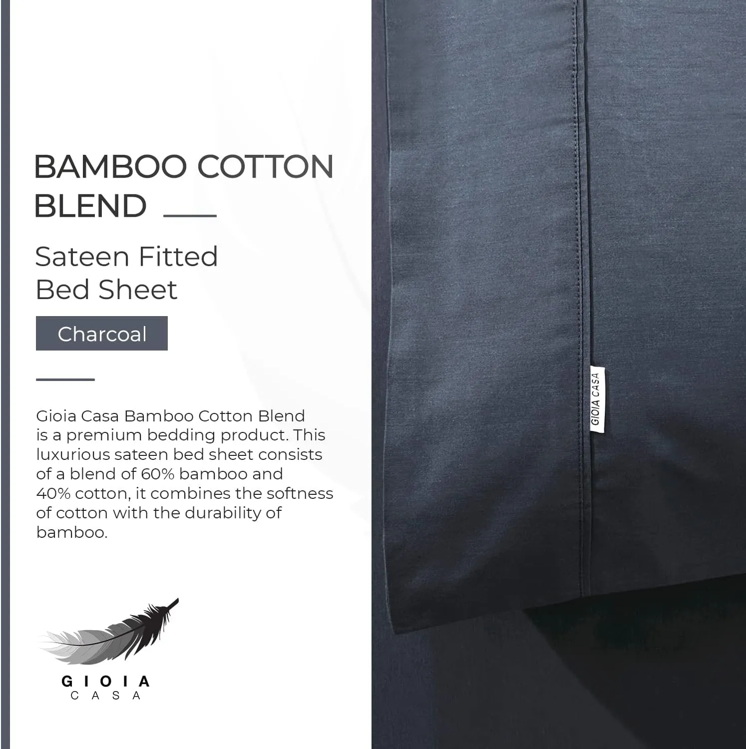 Luxurious Sateen Bamboo Cotton King Bedding Set - Gioia Casa