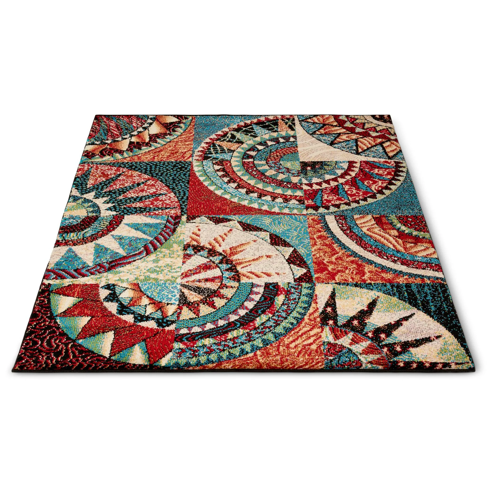 Multicoloured Mandala Rug - Rainbow
