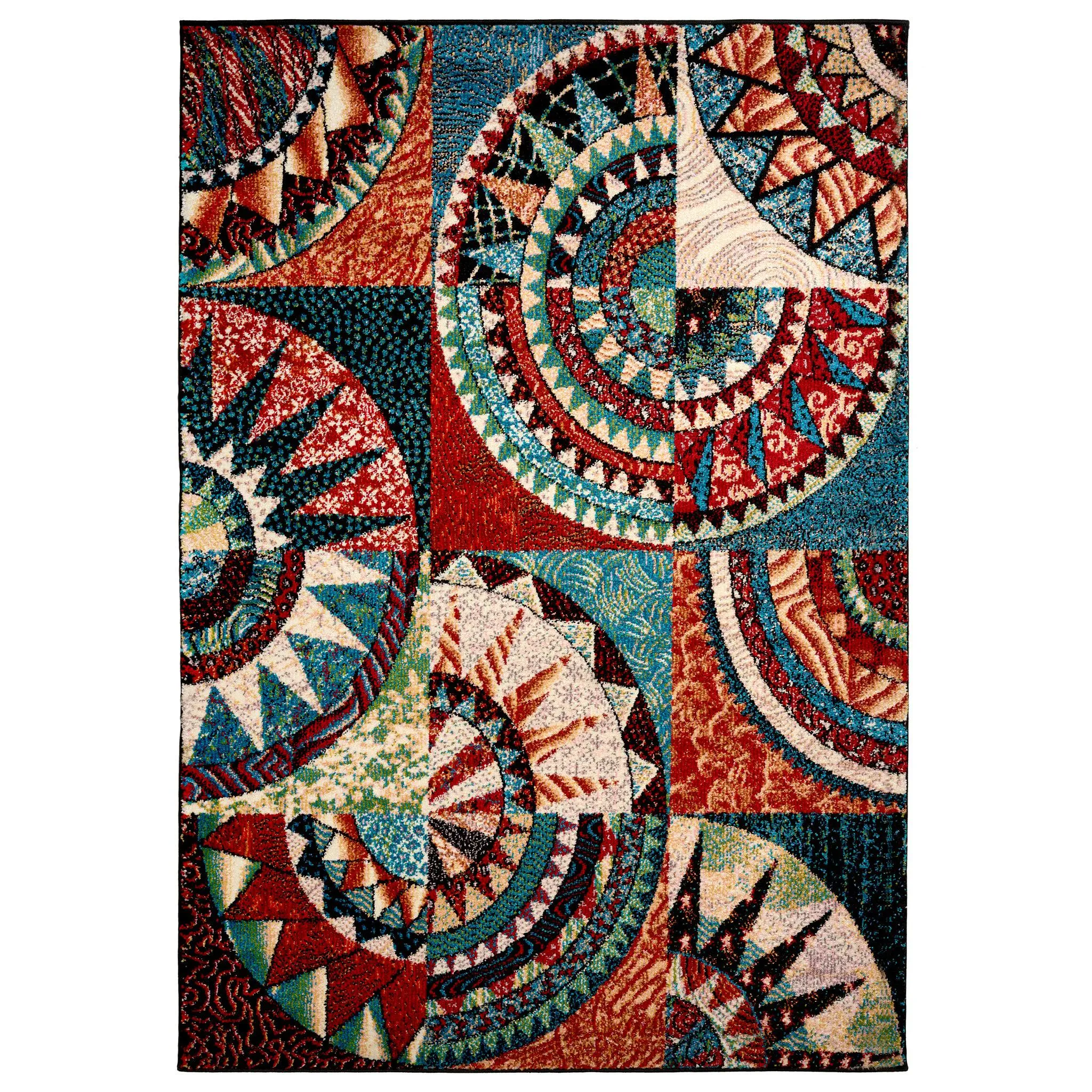 Multicoloured Mandala Rug - Rainbow