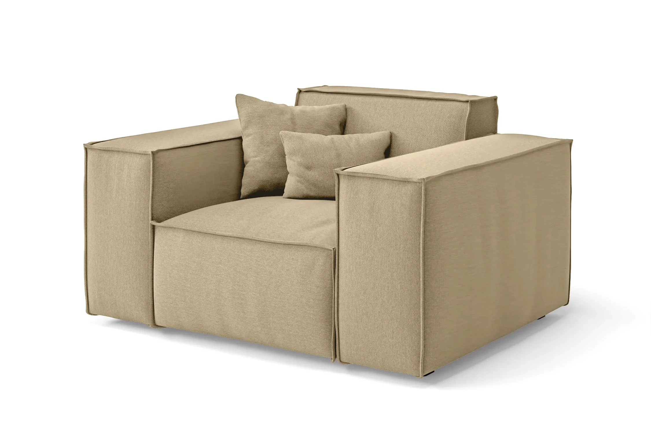 Naples Armchair Beige Linen Fabric