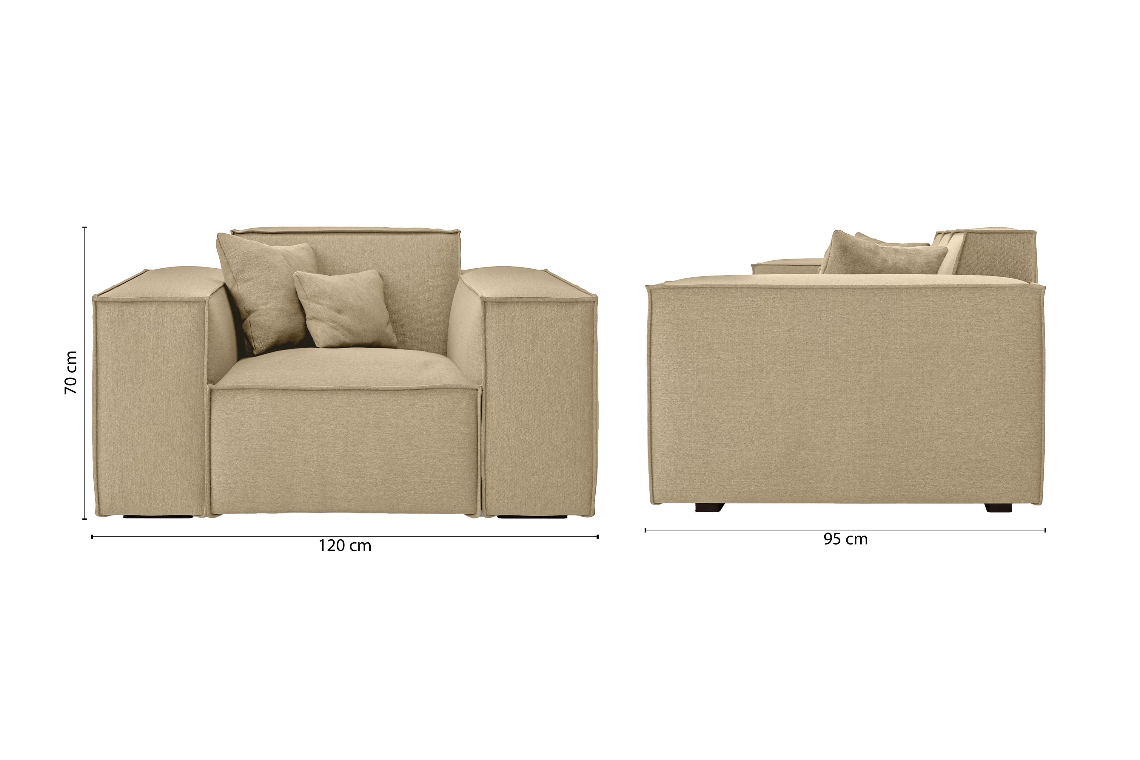 Naples Armchair Beige Linen Fabric