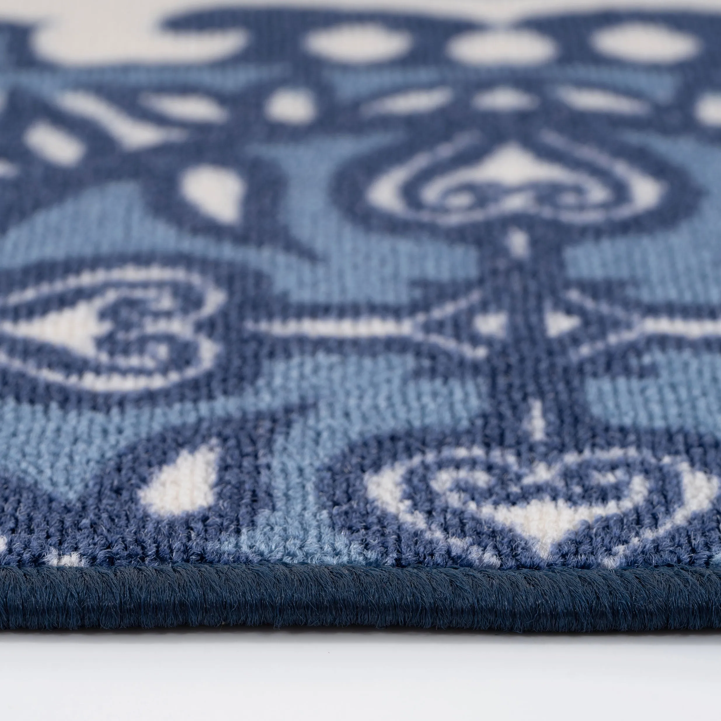 Non Slip Blue Mosaic Mat