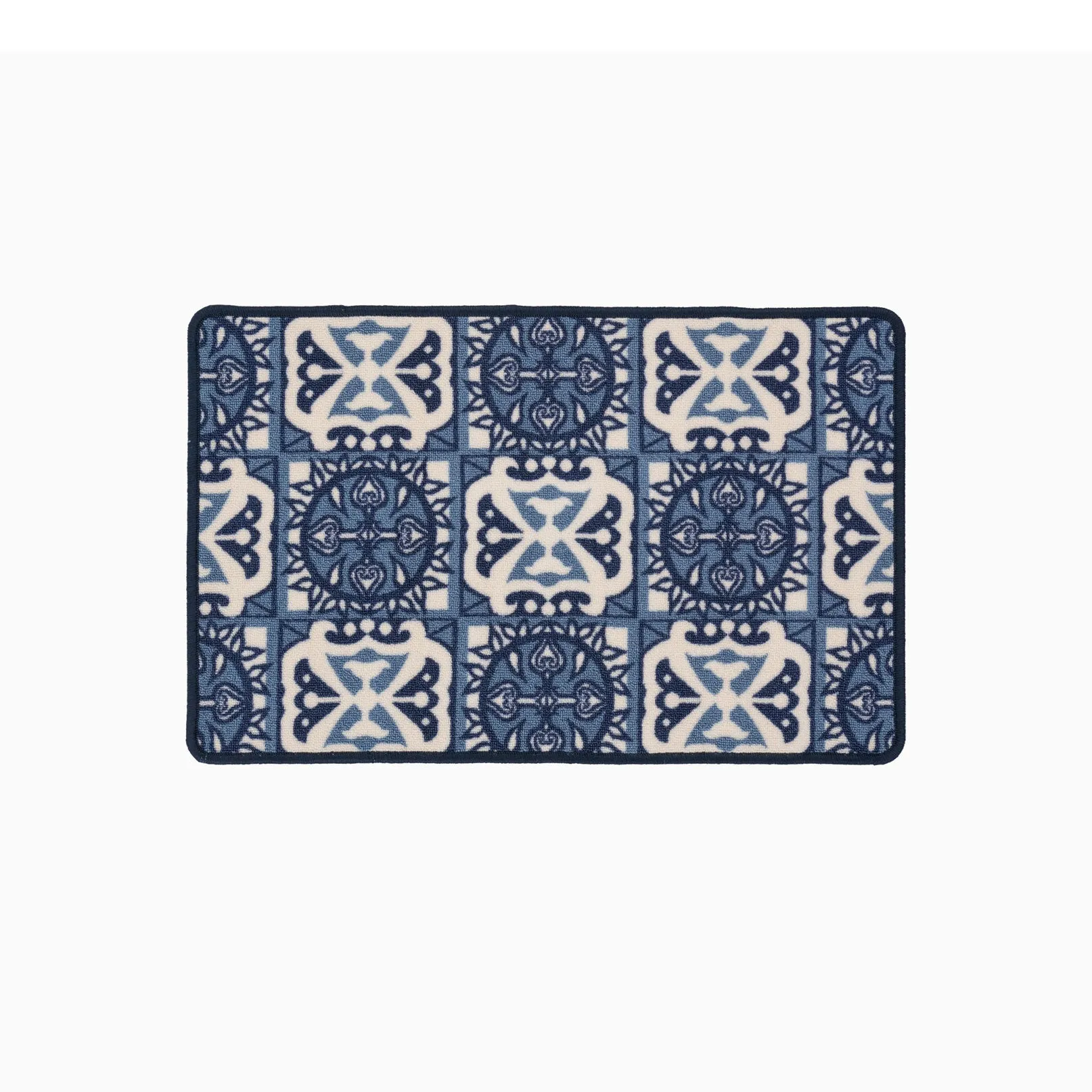 Non Slip Blue Mosaic Mat