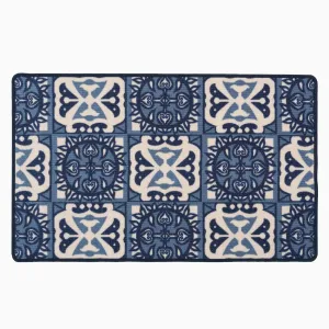 Non Slip Blue Mosaic Mat