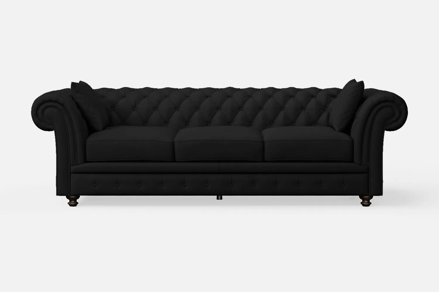Pesaro 4 Seater Sofa Black Leather