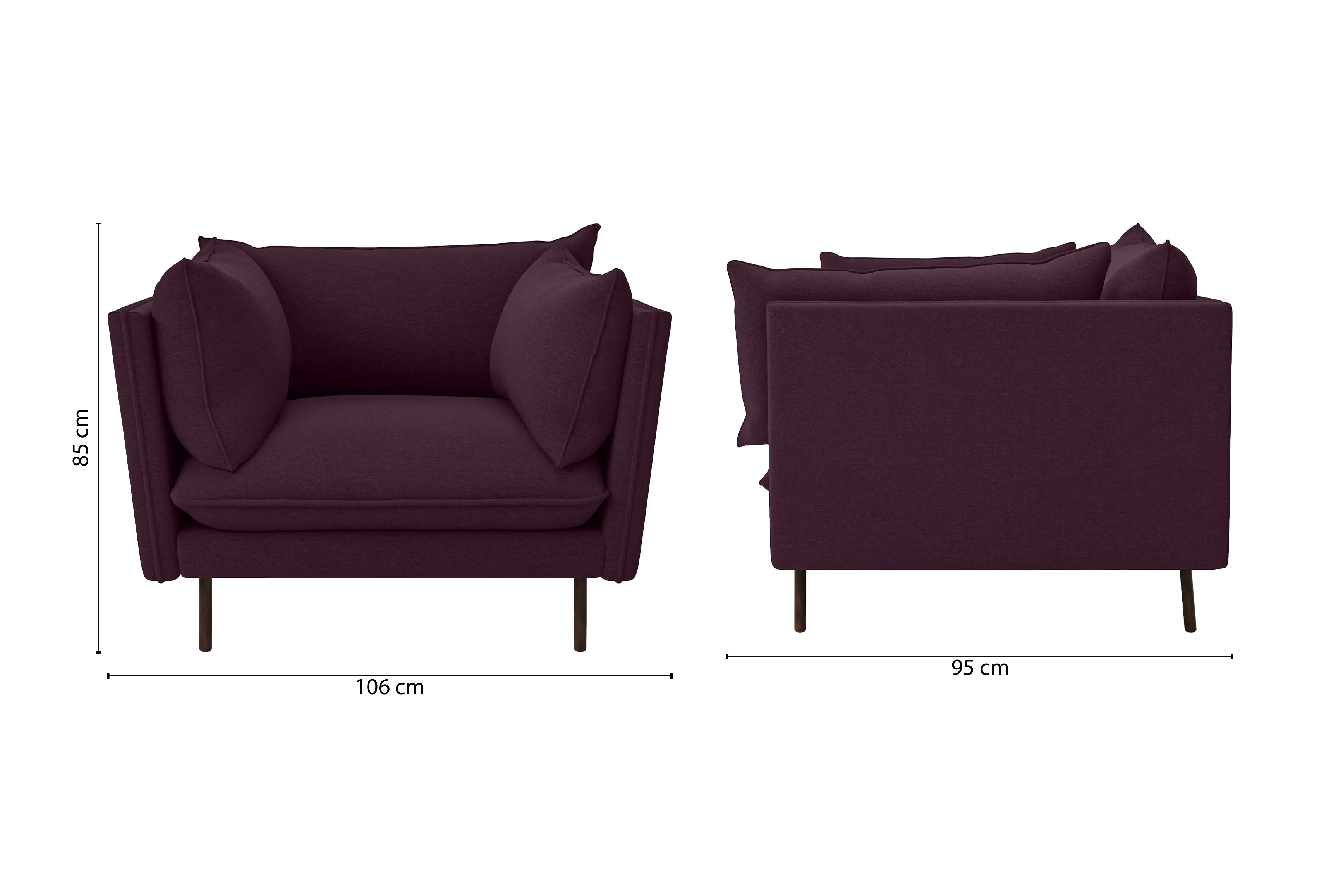Pistoia Armchair Purple Linen Fabric