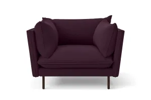Pistoia Armchair Purple Linen Fabric
