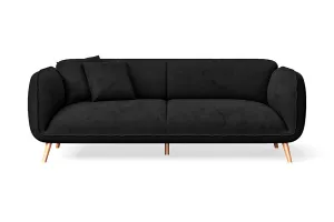 Pomezia 3 Seater Sofa Black Velvet