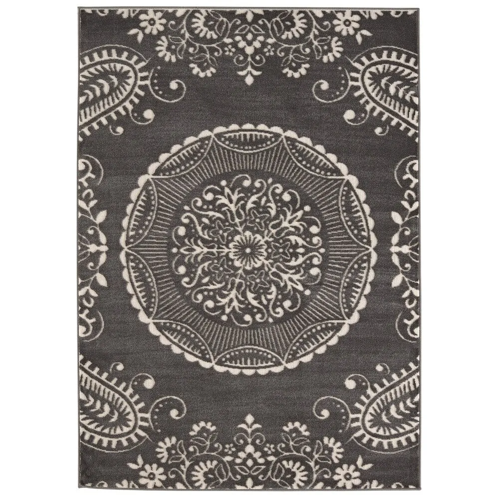 " Meticulous Medallion Charcoal Grey" (7'10" x 10') - 7'10" x 10'